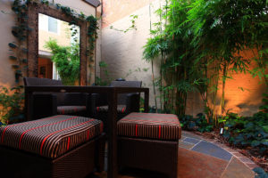 Backyard landscape design seating