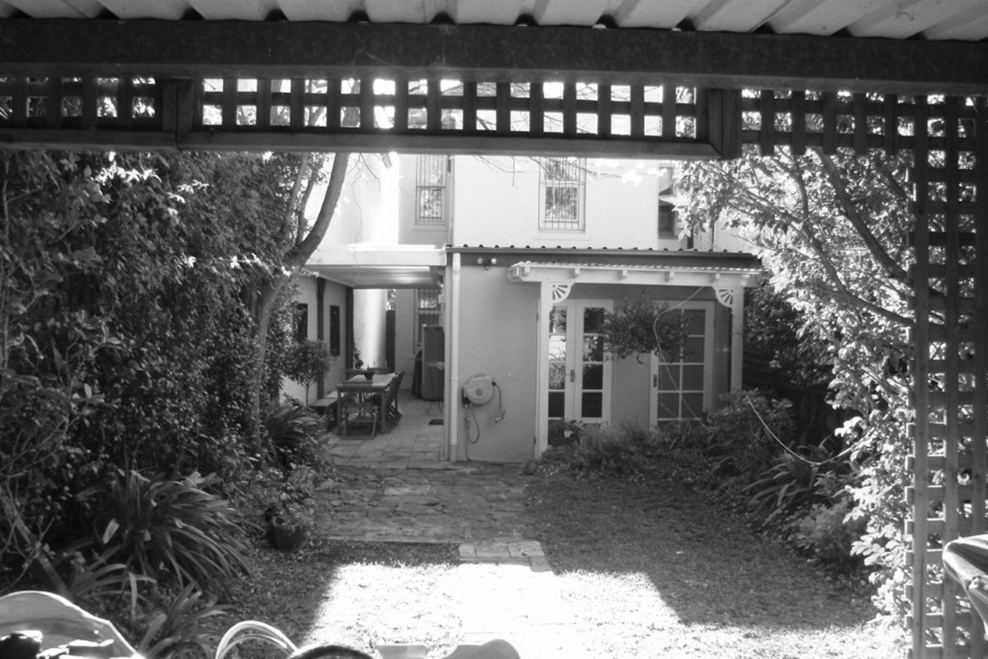 Before shot of courtyard