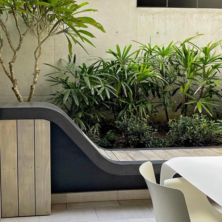 View of bespoke sun lounger