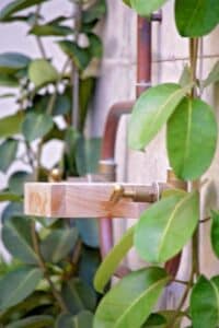 Closeup of outdoor shower