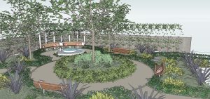 3D perspective of the garden area