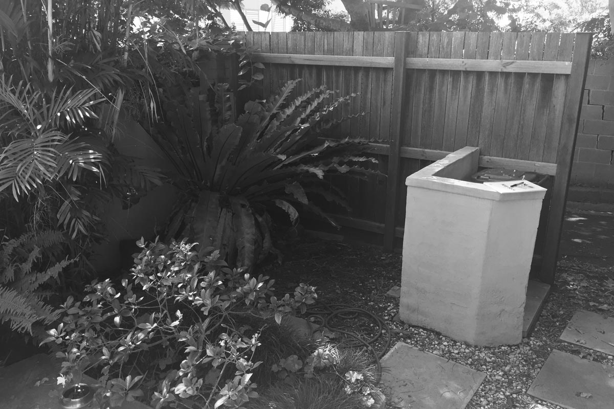 Before image of back garden area